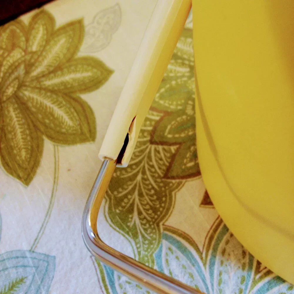 Vtg West Bend MCM Thermo-Serv Atomic Yellow Insulated Ice Bucket